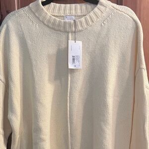Pale Yellow Knit Crewneck Sweater